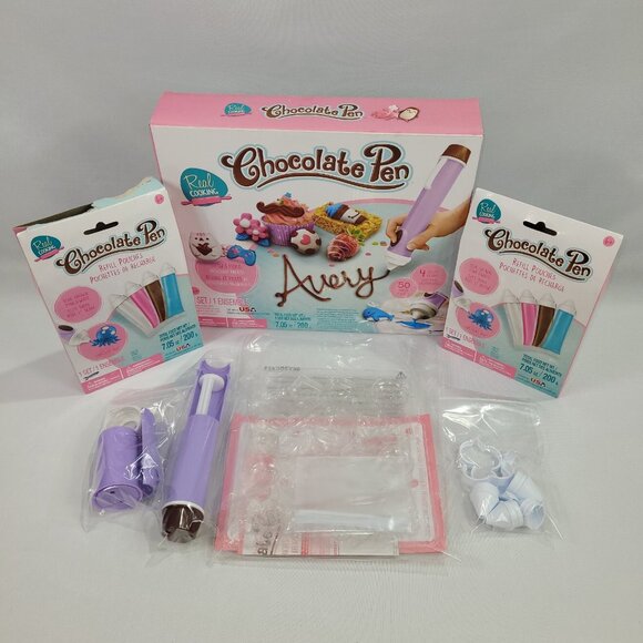 Real Cooking Chocolate Pen Cake Candy Cupcake Decorating & Mold Set - Picture 1 of 1